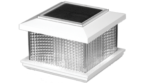 4" Sq. Galaxy Solar Light Post Cap -White